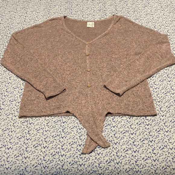 Paper Crane Pink and Gray Marbled Lightweight Sweater Size: S - Picture 1 of 5